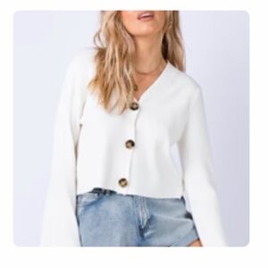 White Knit Cardigan